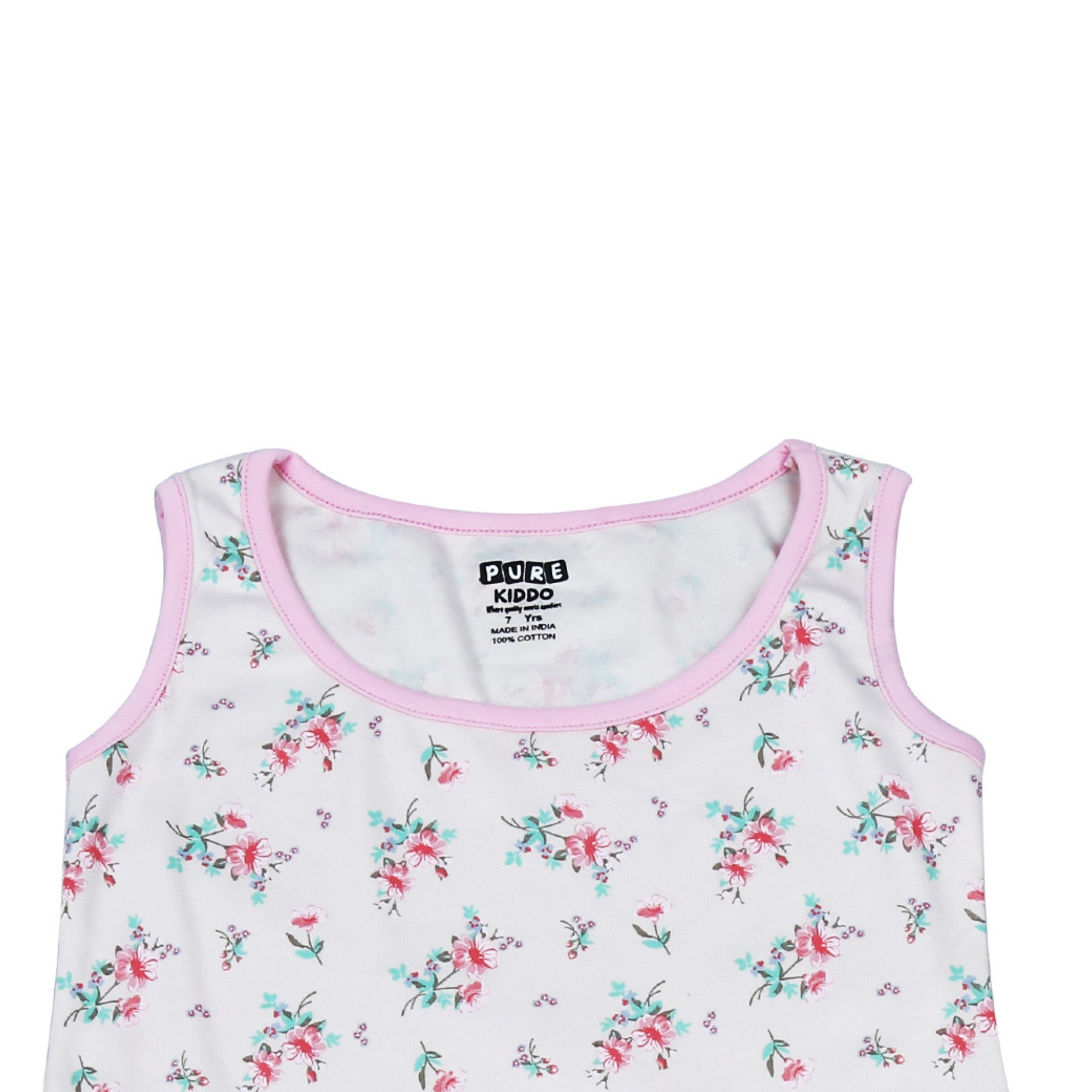 Cotton Girls Knee-Length Frock, Soft Fabric Casual Dress for Kids