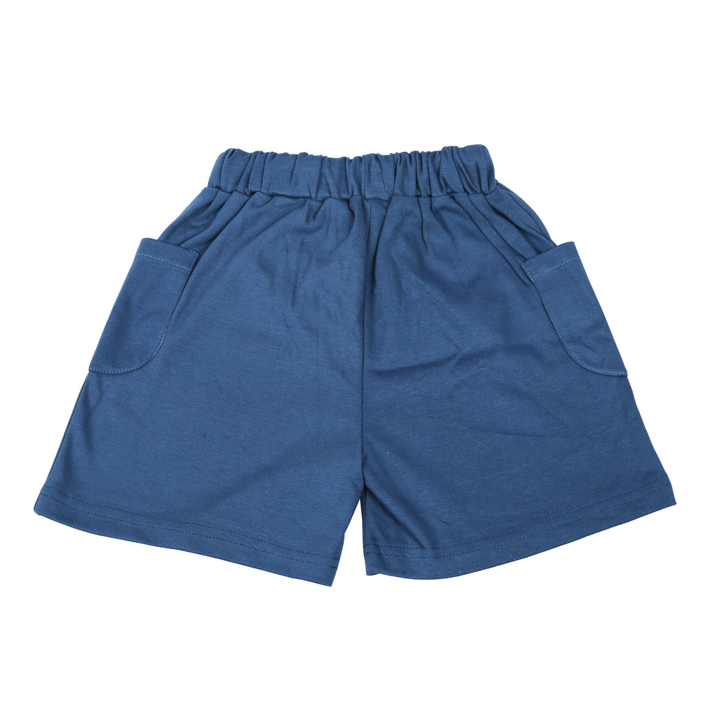 PUREKIDDO Cotton Boys Casual T-Shirt and Shorts Set, Comfortable Outfit for Kids - White & Blue