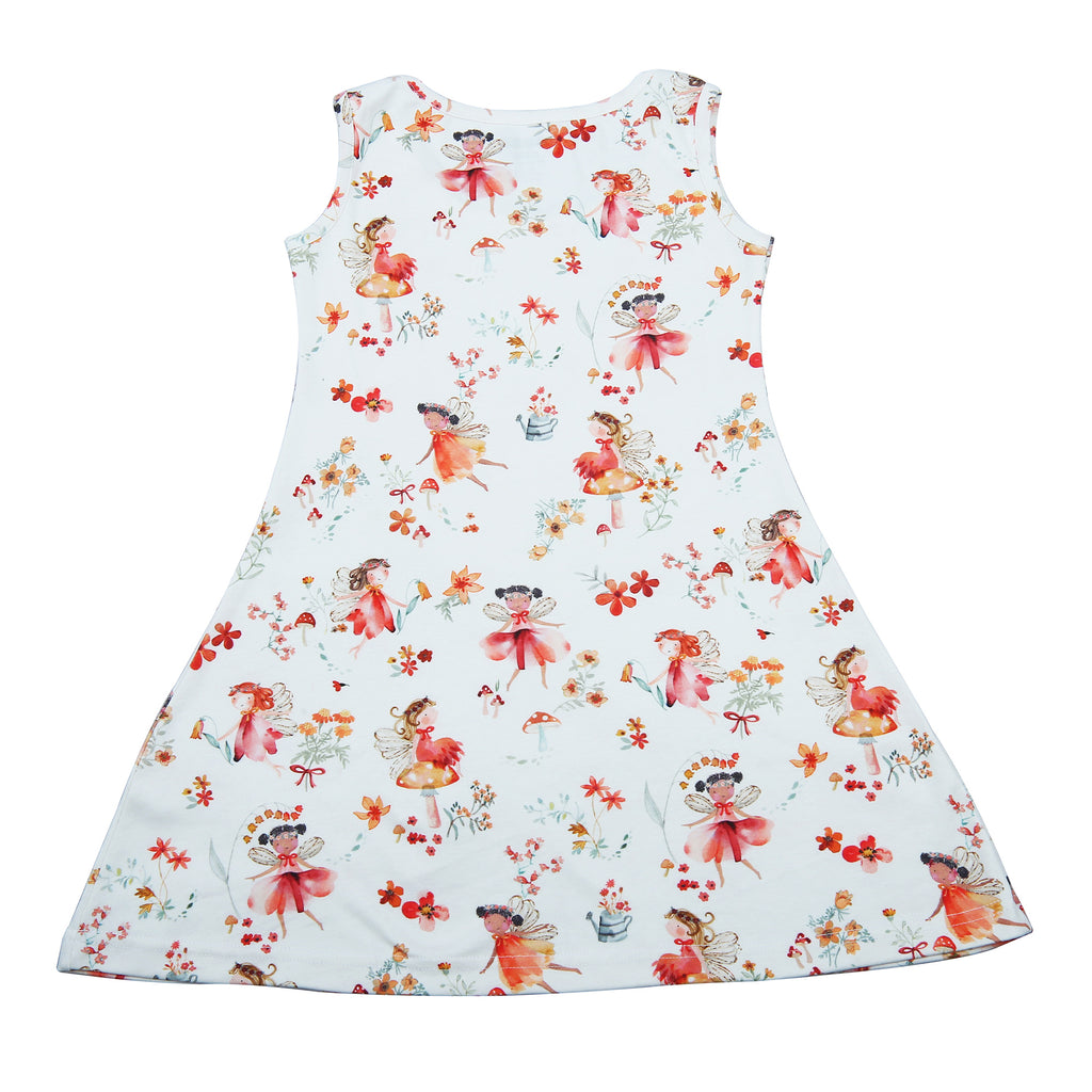 Cotton Girls Knee-Length Frock, Soft Fabric Casual Dress for Kids