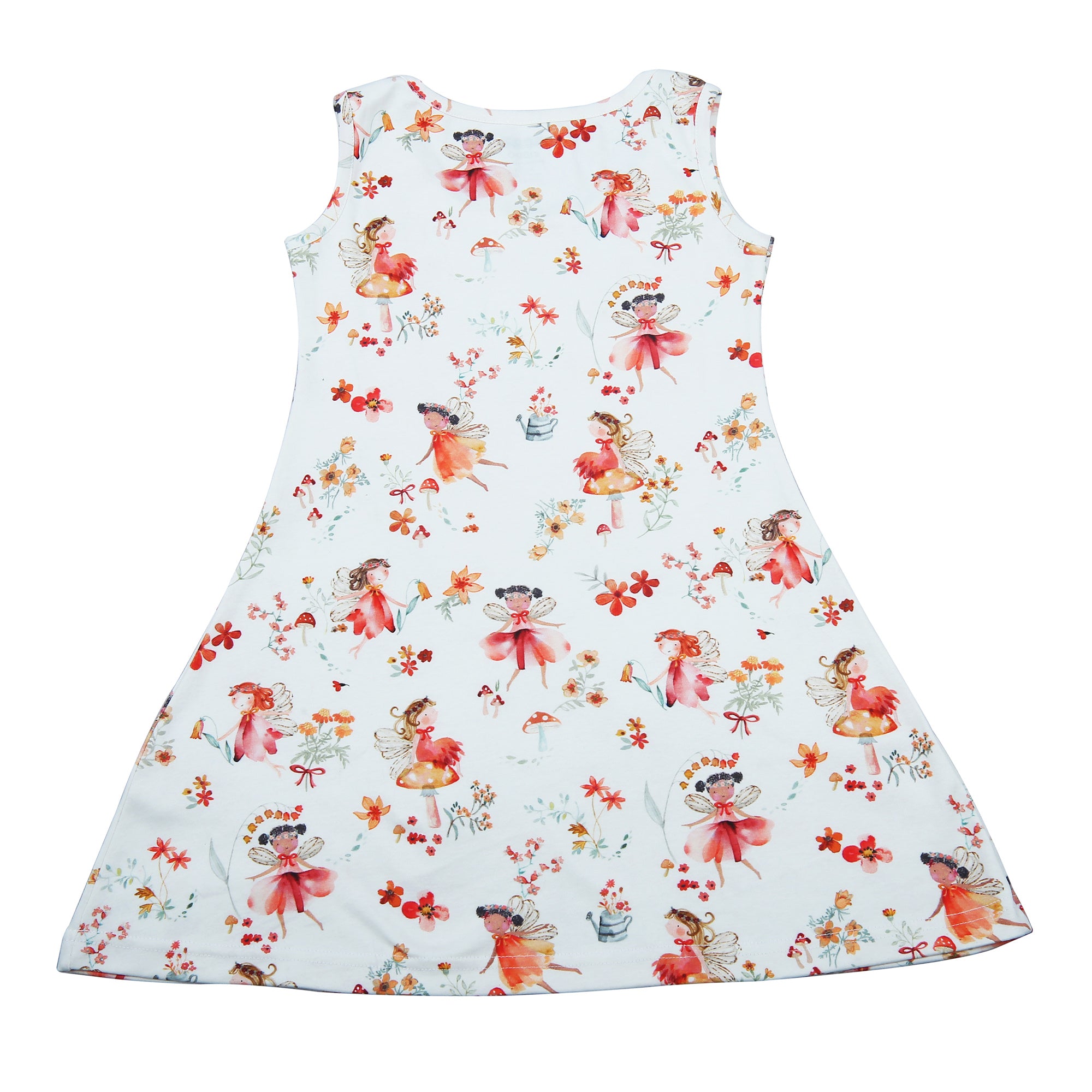 Cotton Girls Knee-Length Frock, Soft Fabric Casual Dress for Kids