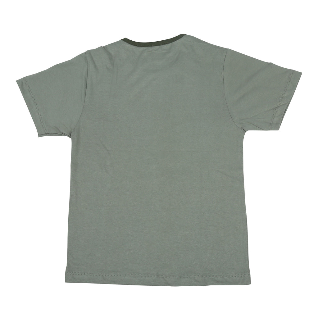 PUREKIDDO Cotton Boys Casual T-shirt and Shorts Set - Olive Green