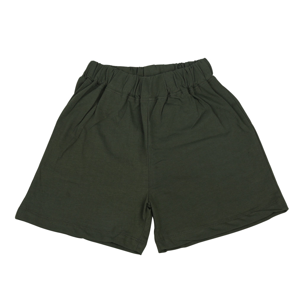 PUREKIDDO Cotton Boys Casual T-shirt and Shorts Set - Olive Green