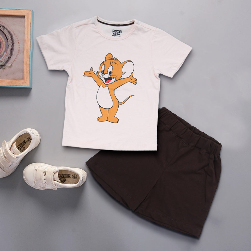 PUREKIDDO Baby Boys Tom & Jerry Casual T-shirt Shorts