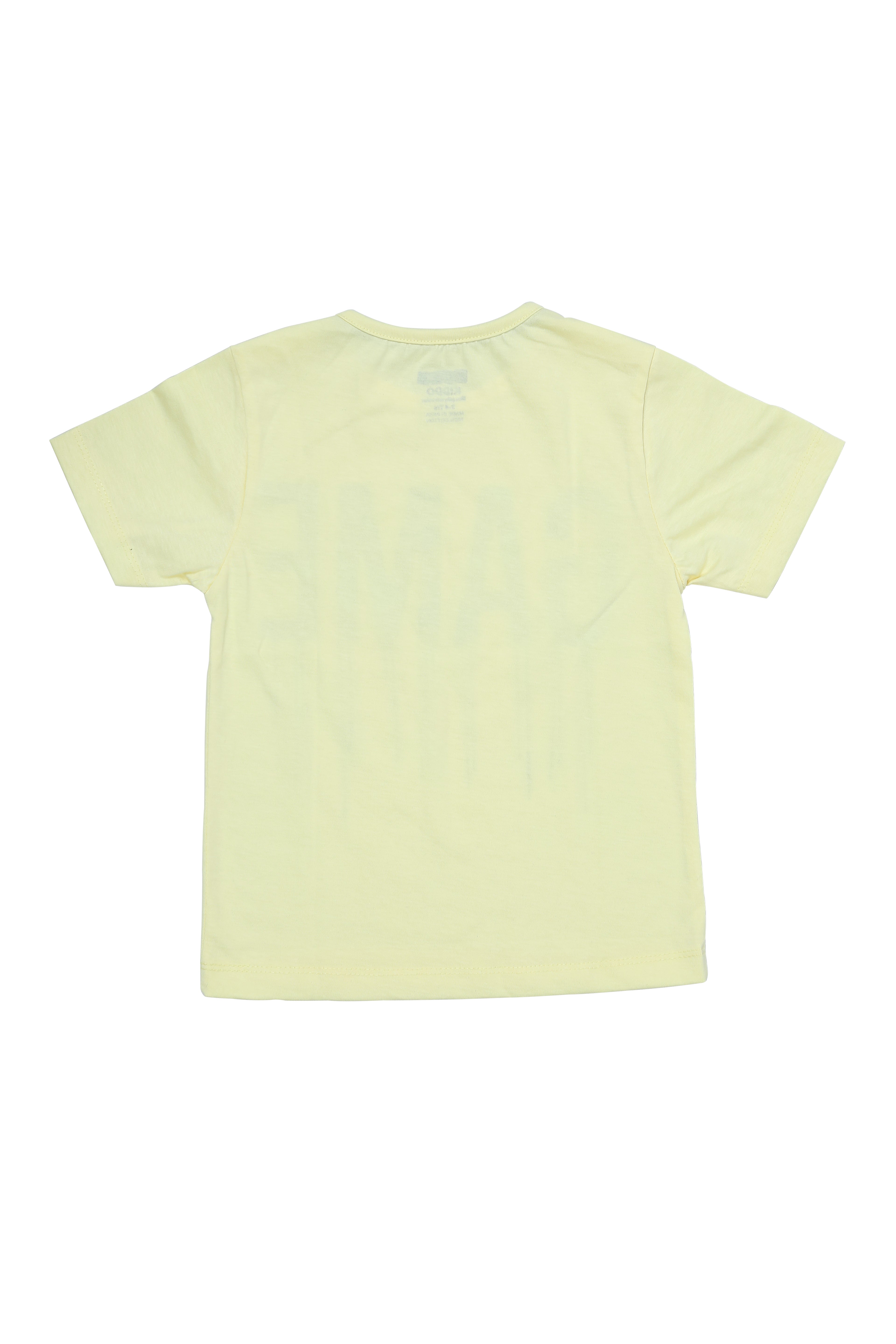 Boys cotton T-shirt & Shorts - Yellow & Olive