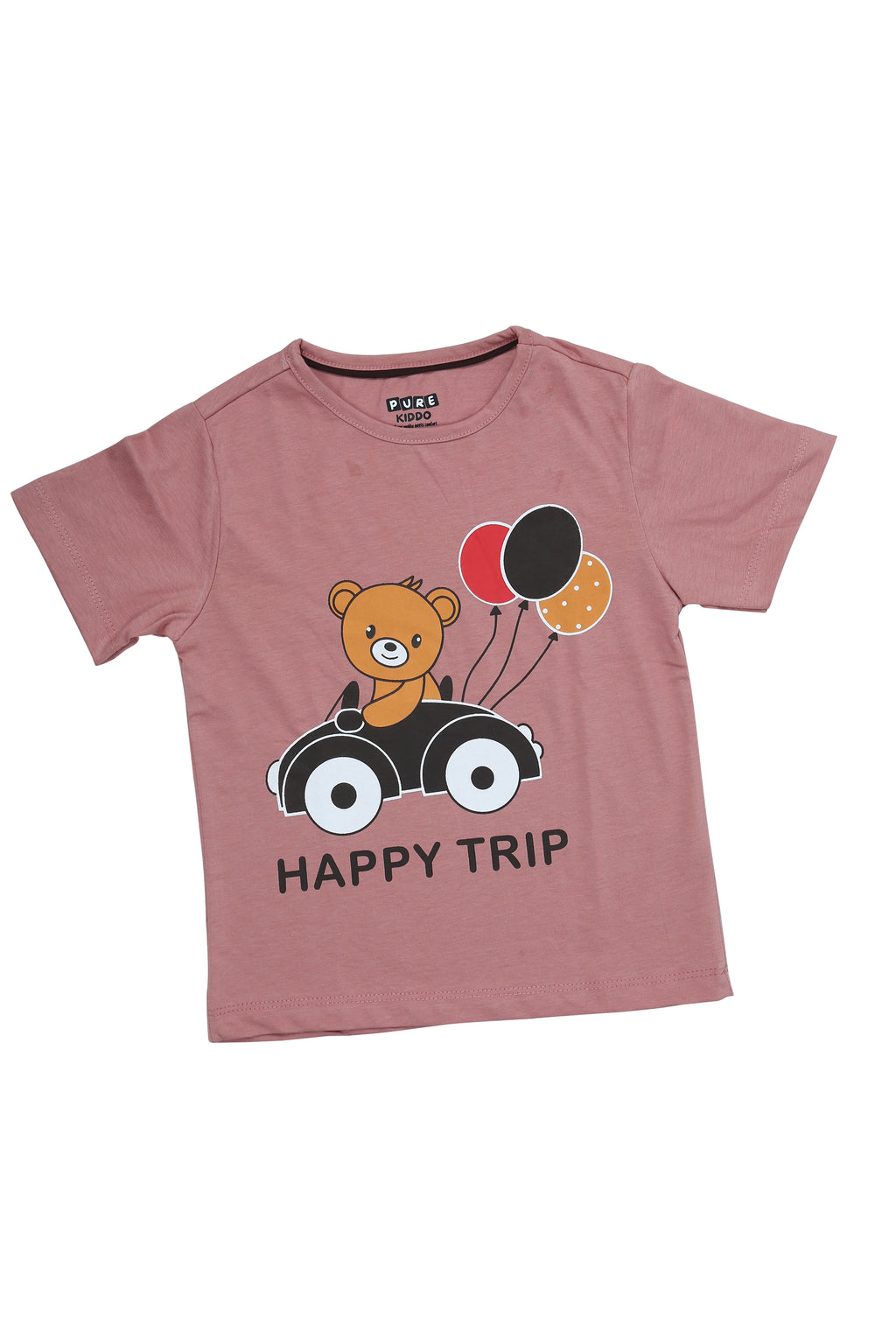 Boys Cotton T-shirt & Shorts - Dark Pink