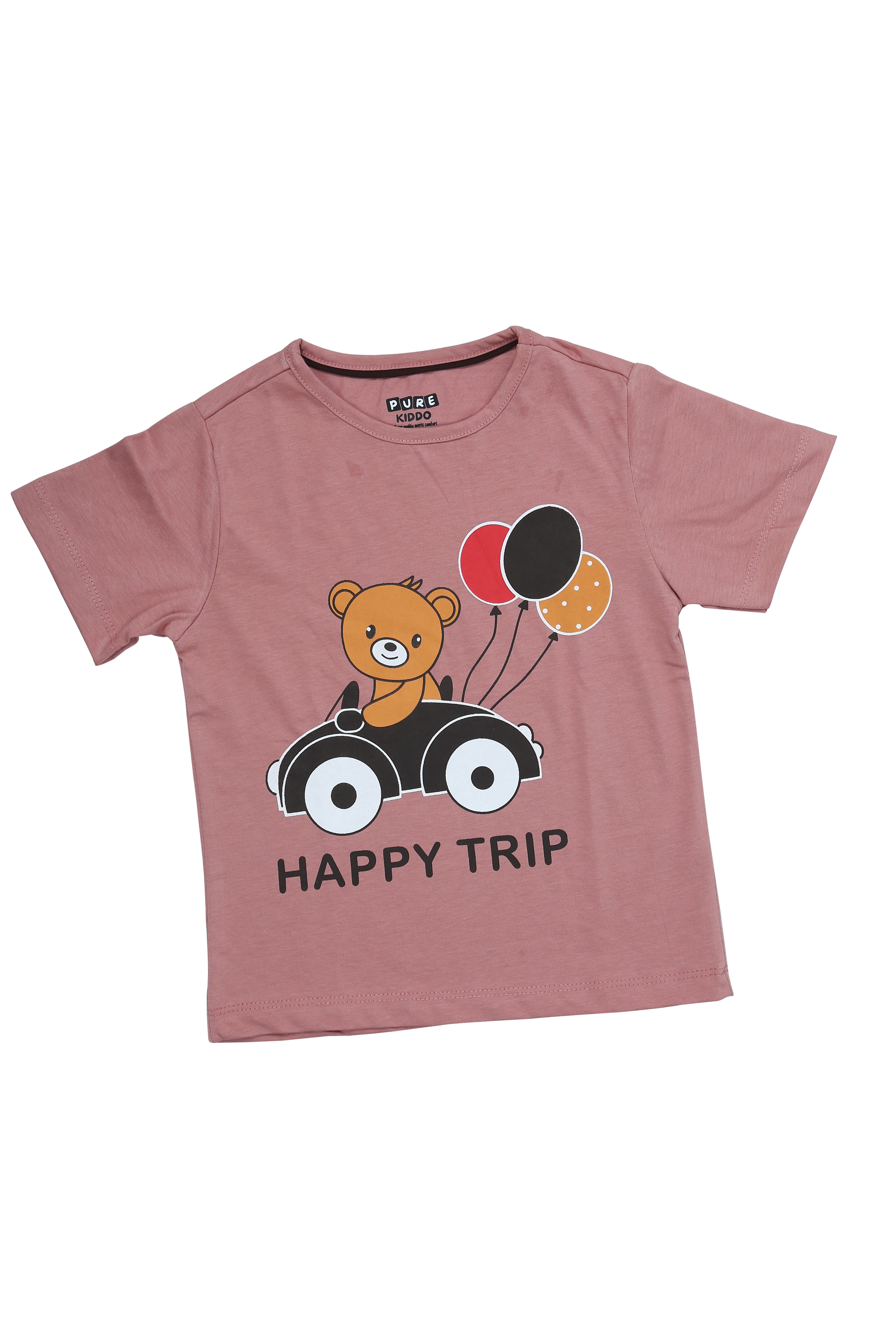 Boys Cotton T-shirt & Shorts - Dark Pink