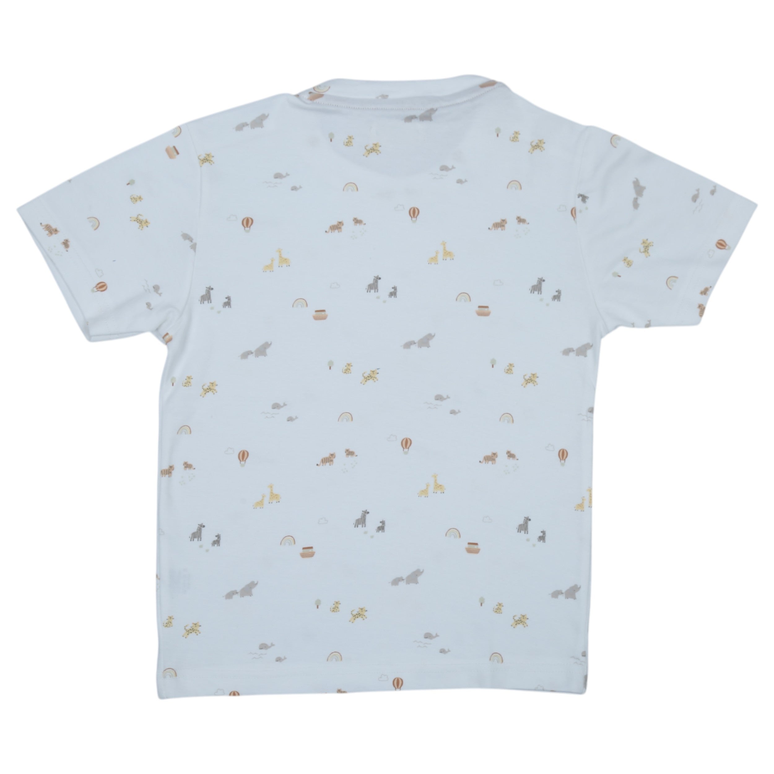 Boys Cotton T-Shirt & Shorts – White & Brown