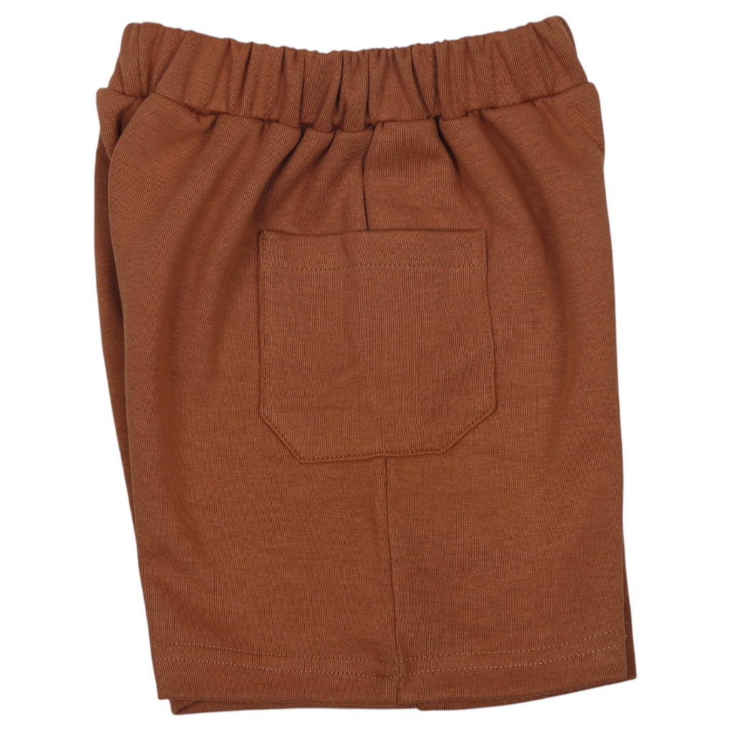 Boys Cotton T-Shirt & Shorts – White & Brown