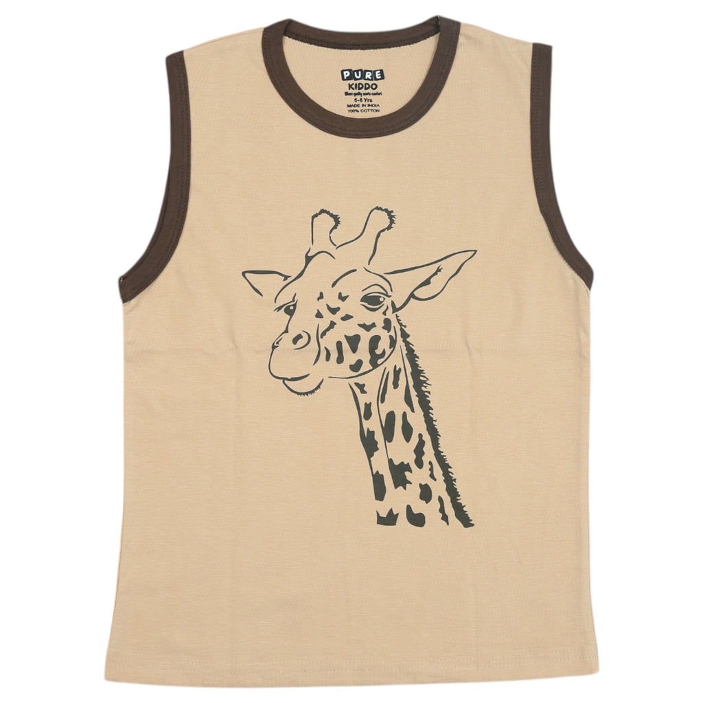 Boys sleeveless T-shirt and Shorts - Brown