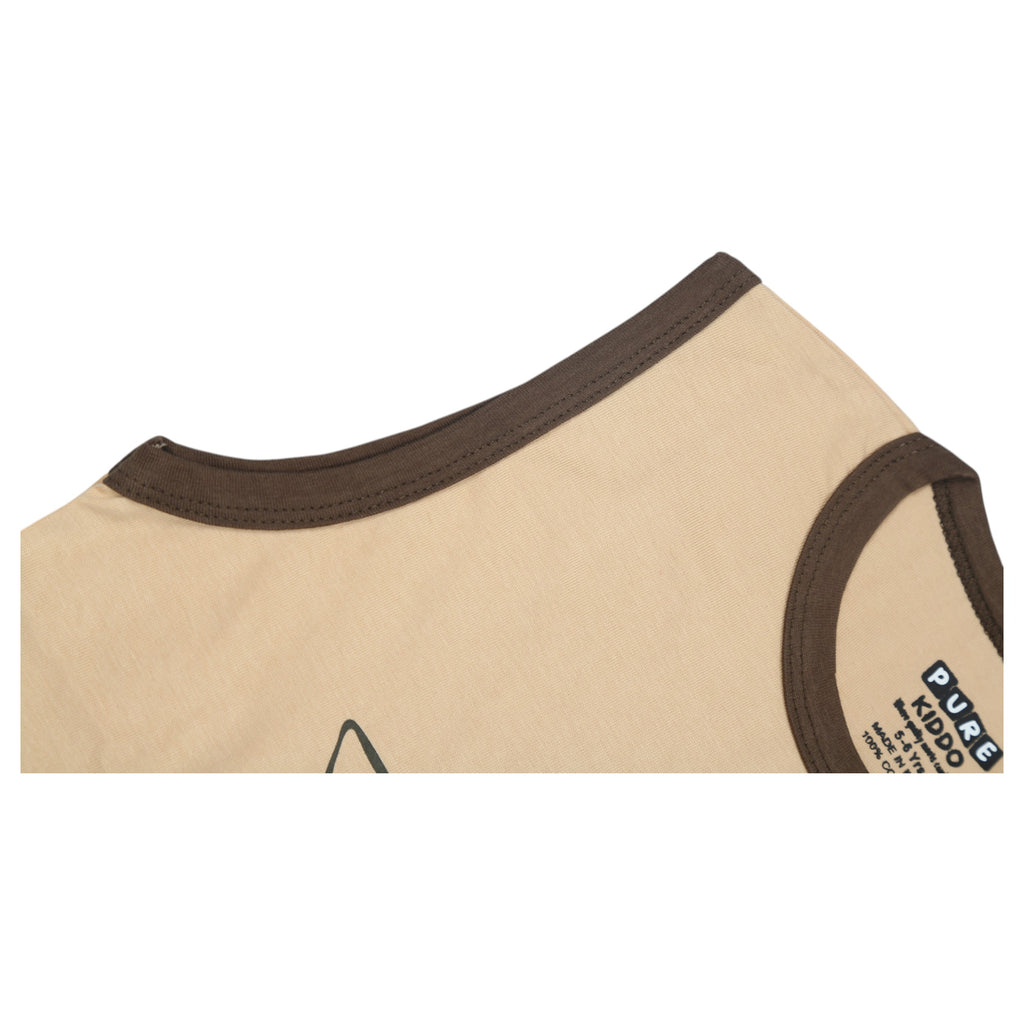 Boys sleeveless T-shirt and Shorts - Brown