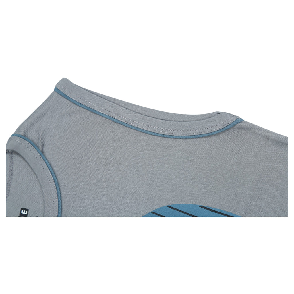 Boys Sleeveless T-shirt & Shorts - Grey & Blue