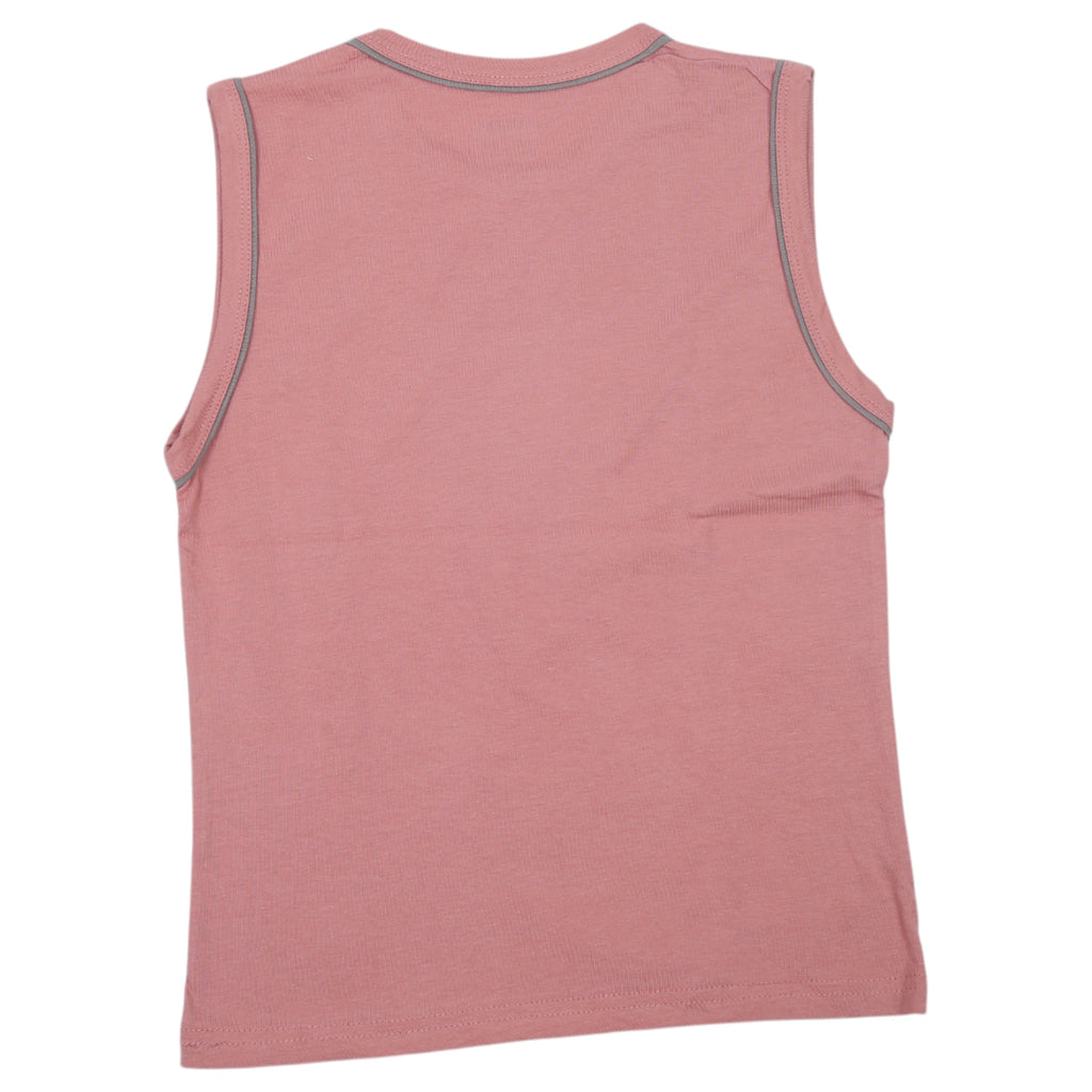 Boys Sleeveless T-shirt & Shorts - Pink & Grey